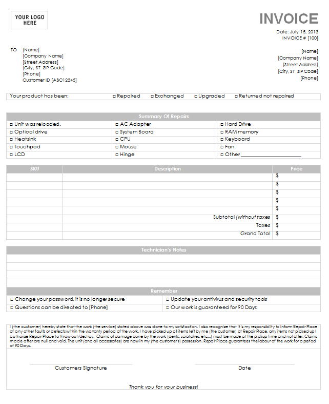 Computer-Repair-Invoice-Template