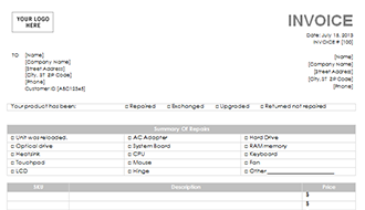 Computer Repair Invoice Template