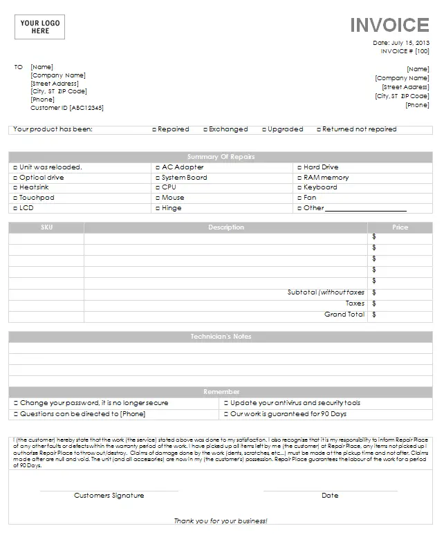 Computer-Repair-Invoice-Template