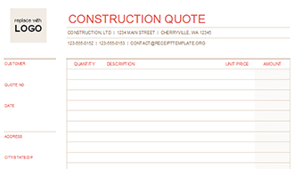 Construction Quote Template