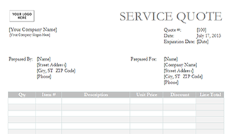 Service Quote Template