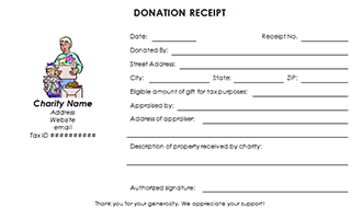 Charitable Donation Receipt Template