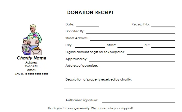 Donation Receipt Template Word from www.receipttemplate.org
