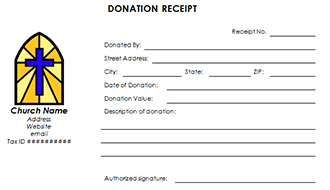 Church Donation Receipt Template