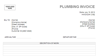 Plumbing Invoice Template