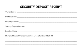 Security Deposit Receipt Template