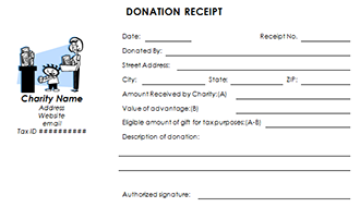 Tax Deductible Donation Receipt Template
